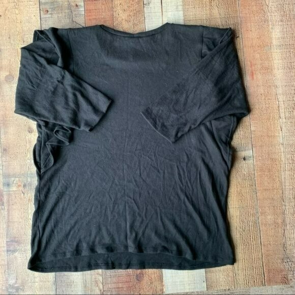 Libian women’s black 3/4 sleeve dolman top with ruffle shoulders - XL - Picture 6 of 6